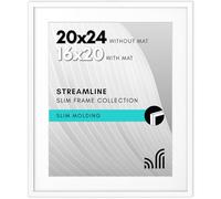 Americanflat 20x24 Picture Frame in White - Use as 16x20 Poster Frame With Mat or 20x24 Without Mat - Thin Border Photo With Plexiglass Cover - Vertical or Horizontal Wall Display