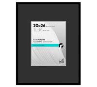 Americanflat 20x26 Picture Frame with Polished Plexiglass - Use as 11x14 Frame with Black Mat or Display 20x26 Photo Without Mat - Streamline Collection - Thin Border Picture Frames for Wall - Black
