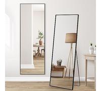 Americanflat 21x58 Full Length Mirror with Stand - Standing Mirrors with Durable Frame - Modern Mirror for Bathroom, Bedroom, Living Room - Mirrors for Wall Display and Home Decor - Black