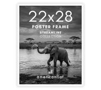 Americanflat 22x28 Poster Frame in White - Thin Border Photo Frame with Polished Plexiglass - Wall Picture Frame with Hanging Hardware Included for Horizontal or Vertical Display Format