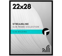 Americanflat 22x28 Poster Frame with Polished Plexiglass - Streamline Collection - Thin Border Picture Frame for Wall Display - Hanging Hardware Included - Black