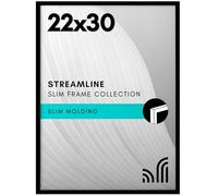 Americanflat 22x30 Picture Frame with Polished Plexiglass - Streamline Collection - Thin Border Picture Frame for Wall Display - Hanging Hardware Included - black