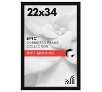 Americanflat 22x34 Poster Frame with Polished Plexiglass - Black Picture Frame with Engineered Wood - Epic Collection - Wide Photo Frame for Wall Display