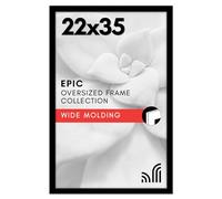 Americanflat 22x35 Poster Frame with Polished Plexiglass - Black Picture Frame - Wide Photo Frames Made of Engineered Wood for Vertical or Horizontal Wall Display - Epic Collection - Black