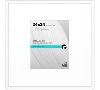 Americanflat 24x24 Picture Frame in White - Use as 11x14 Picture Frame with Mat or 24x24 Frame Without Mat - Thin Border Photo Frame with Plexiglass Cover - Square Picture Frame for Wall Display