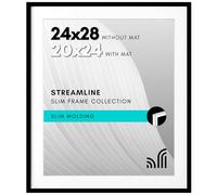 Americanflat 24x28 Picture Frame in Black - Use as 20x24 Picture Frame with Mat or 24x28 Frame Without Mat - Thin Border Photo Frame with Plexiglass Cover - Vertical or Horizontal Wall Display
