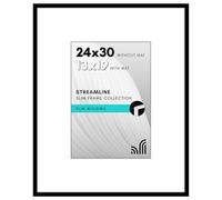 Americanflat 24x30 Picture Frame with Polished Plexiglass - Use as 13x19 Frame with Mat or Display 24x30 Photo Without Mat - Signature Collection - Elegant Picture Frames for Wall Display - Black
