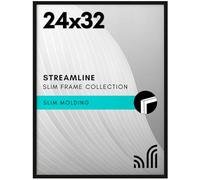 Americanflat 24x32 Poster Frame with Polished Plexiglass - Streamline Collection - Thin Border Picture Frame for Wall Display - Hanging Hardware Included - Black