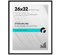 Americanflat 26x32 Picture Frame in Black - Use as 22x28 Poster Frame with Mat or 26x32 Frame Without Mat - Thin Border Photo Frame with Plexiglass Cover - Vertical or Horizontal Wall Display