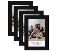 Americanflat 2x3 Picture Frame - Set of 4 - Use as 2x3 Frame for Instant-Print Photos - Black Mini Picture Frames for Tabletop and Wall Display with Polished Crystal-Clear Glass