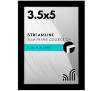 Americanflat 3.5x5 Picture Frame in Black - Thin Border Photo Frame with Plexiglass Cover and Hanging Hardware for Horizontal and Vertical Display Formats for Wall