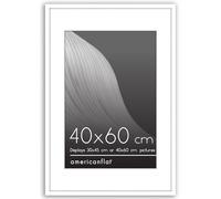 Americanflat 40x60 cm Picture Frame with Polished Plexi Cover - Use as 30x45 cm Wall Photo Frame with Mount or Display 60x40 cm Photo without Mount - Streamline Collection - White