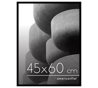 Americanflat 45x60 cm Picture Frame with Polished Plexi Cover - Streamline Collection - Thin Border Picture Frame for Wall Display - Hanging Hardware Included - Black