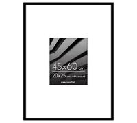 Americanflat 45x60 cm Picture Frame with Polished Plexi Cover - Use as 20x25 cm Wall Photo Frame with Mount or Display 60x45 cm Photo without Mount - Streamline Collection - Black