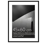 Americanflat 45x60 cm Picture Frame with Polished Plexi Cover - Use as 35x50 cm Wall Photo Frame with Mount or Display 60x45 cm Photo without Mount - Streamline Collection - Black
