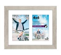 Americanflat 4x6 Double Picture Frame with Shatter-Resistant Glass - Fits Two 4x6 Photos or use as One 8x10 Picture Frame - Signature Collection - Collage Frames for Tabletop and Wall - Driftwood
