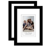 Americanflat 4x6 Picture Frame - Set of 2 - Use as 2x3 Frame with Mat for Instant-Print Photos - Black Mini Picture Frames for Tabletop and Wall Display with Shatter-Resistant Glass