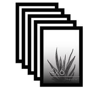 Americanflat 4x6 Picture Frame Set of 5 in Black - Picture Frames Collage Wall Decor with Plexiglass Cover, Hanging Hardware, and Easel - Gallery Wall Frame Set for Wall or Tabletop Display