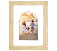 Americanflat 4x6 Picture Frame with Arch Mat Insert and Shatter-Resistant Glass - Signature Collection - Designer Photo Frames for Tabletop and Wall - 6x8 Picture Frame without Mat - Natural Oak