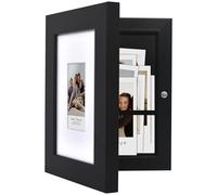 Americanflat 4x6 Picture Frame with Storage - Use as 2x3 Frame for Instant-Print Photos - Quick Change Storage Frame Holds up to 40 Photos - Small Picture Frame for Tabletop and Wall Display - Black