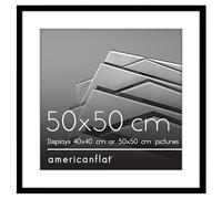Americanflat 50x50 cm Picture Frame with Polished Plexi Cover - Use as 40x40 cm Wall Photo Frame with Mount or Display 50x50 cm Photo without Mount - Streamline Collection - Black