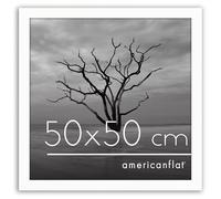 Americanflat 50x50 cm Picture Frame with Polished Plexi Cover - Wide Photo Frames Made of Engineered Wood for Vertical or Horizontal Wall Display - Epic Collection - White