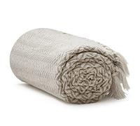 Americanflat 50x60 Throw Blanket - Soft and Breathable Cotton Throw Blanket for Couch, Bed, Chair - Decorative Blankets Perfect for Home, Office, or Outdoor Use - Cream and Beige Zig Zag Design