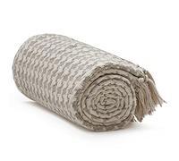 Americanflat 50x60 Throw Blanket - Soft and Breathable Cotton Throw Blanket for Couch, Bed, Chair - Decorative Blankets Perfect for Home, Office, or Outdoor Use - Cream and Beige Houndstooth Design