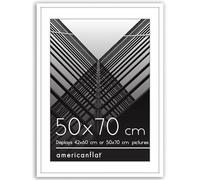 Americanflat 50x70 cm Picture Frame with Polished Plexi Cover - Use as 42x60 cm Wall Photo Frame with Mount or Display 70x50 cm Photo without Mount - Streamline Collection - White