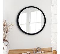 Americanflat 51 cm Framed Black Round Mirror - Circle Mirror for Bathroom, Bedroom, Entryway, Living Room - Large Round Wall Mirror for Wall Decor
