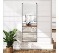 Americanflat 55x150 cm Black Full Length Mirror for Walls - Long Mirror for Bedroom and Large Wall Mirror for Living Room - Aluminium Framed Full Body Mirror with Hanging Hardware