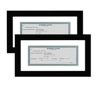 Americanflat 5x10 Business License Frame with Shatter-Resistant Glass - Set of 2 - Use as 3.5x8 Frame with Mat or Display 5x10 Document Without Mat - Legacy Collection - Black License Frames