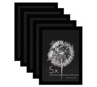 Americanflat 5x7 Picture Frame Set of 5 in Black - Picture Frames Collage Wall Decor with Plexiglass Cover, Hanging Hardware, and Easel - Gallery Wall Frame Set for Wall or Tabletop Display