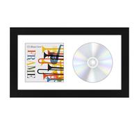 Americanflat 6.5x12 CD Frame Display Case - Album Cover Art and CD Display Frame with Engineered Wood Molding, Shatter-Resistant Glass, and Easel for Wall and Tabletop Display - Black