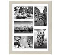 Americanflat 6x4 Collage Photo Frame with Shatter-Resistant Glass - Signature Collection - Fits Five 4x6 Photos or Use as One 11x14 Picture Frame for Wall Display - Light Wood