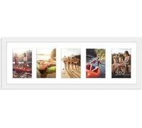 Americanflat 8x24 Panoramic Picture Frame in White - Five 6x4 Photo Frame Openings - Multi Aperture Collage Picture Frame with Horizontal and Vertical Format for Wall and Tabletop