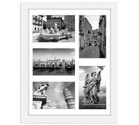 Americanflat 6x4 Collage Photo Frame with Shatter-Resistant Glass - Signature Collection - Fits Five 4x6 Photos or Use as One 11x14 Picture Frame for Wall Display - White