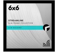 Americanflat 6x6 Picture Frame with Shatter-Resistant Glass - Streamline Collection - Thin Square Picture Frame for Tabletop and Wall Display - Hanging Hardware and Easel Stand Included - Black