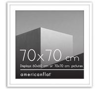 Americanflat 70x70 cm Picture Frame with Polished Plexi Cover - Use as 60x60 cm Wall Photo Frame with Mount or Display 70x70 cm Photo without Mount - Streamline Collection - White