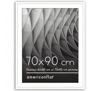 Americanflat Photo Frame 60 x 80 cm White - Wall Frame 60 x 80 cm with Mount or 70 x 90 cm without Mount - Slim Frame with Plexiglass and Integrated Wall Hook