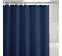 Americanflat 71-Inch x 74-Inch Solid Blue Shower Curtain - 100% Polyester Water-Resistant Bath Curtain with Metal Grommets and 12 Shower Curtain Rings - Long Shower Curtains for Bathroom