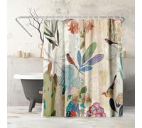Americanflat 71x74 Floral Shower Curtain - 100% Polyester Shower Curtain with 12 Hooks - Shower Curtains for Bathroom - Art Shower Curtain by PI Creative Art