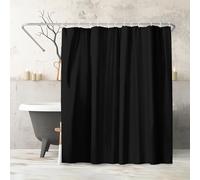 Americanflat 71x74 Solid Black Shower Curtain - 100% Polyester, Water-Resistant, Modern Bathroom Shower Curtain with Metal Grommets and 12 Rings