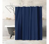 Americanflat 71x74 Solid Blue Shower Curtain - 100% Polyester Shower Curtain - Water-Resistant Bath Curtain with Metal Grommets and 12 Shower Curtain Rings - Long Shower Curtains for Bathroom