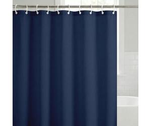 Americanflat 71x74 Solid Blue Shower Curtain - 100% Polyester Shower Curtain - Water-Resistant Bath Curtain with Metal Grommets and 12 Shower Curtain Rings - Long Shower Curtains for Bathroom
