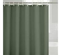 Americanflat 71x74 Solid Green Shower Curtain - 100% Polyester, Water-Resistant Bath Curtain with Metal Grommets and 12 Rings - Long Shower Curtains for Bathroom