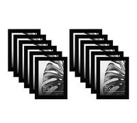 Americanflat 7x5 Photo Frames - Set of 12 - Gallery Wall Picture Frame Set in Black - Engineered Wood with Polished Plexiglass - Horizontal and Vertical Formats for Wall and Tabletop