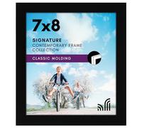 Americanflat 7x8 Picture Frame with Shatter-Resistant Glass - Signature Collection - Gallery-Style Frames Made of Engineered Wood - Photo Frame for Tabletop and Wall Display - Black