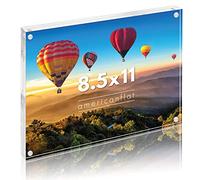 Americanflat 8.5x11 Acrylic Picture Frame - Double Sided Picture Frame with Magnetic Corners - Transparent Acrylic Frame for Desk or Tabletop Display - 8.5x11 Frame with Microfiber Cloth Included