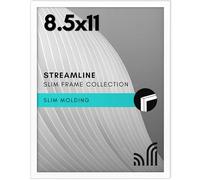 Americanflat 8.5x11 Picture Frame in White with Shatter Resistant Glass - Thin Border Frame in Horizontal and Vertical Formats for Wall and Tabletop